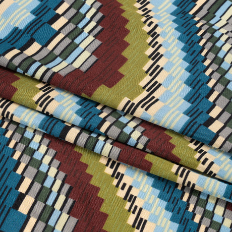 Blue, Olive and Russet Making Waves Silk Jersey