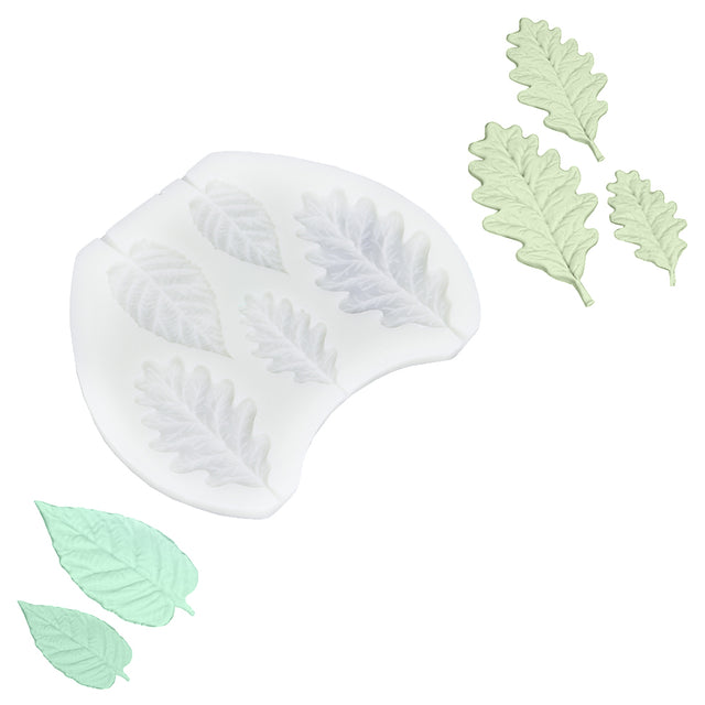 O'Creme Silicone Blackberry & Oak Leaves Fondant Mold