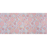 Stretch Polyester Jersey - Pale Pink, Baby Blue, and Golden Yellow Geometric Medallions