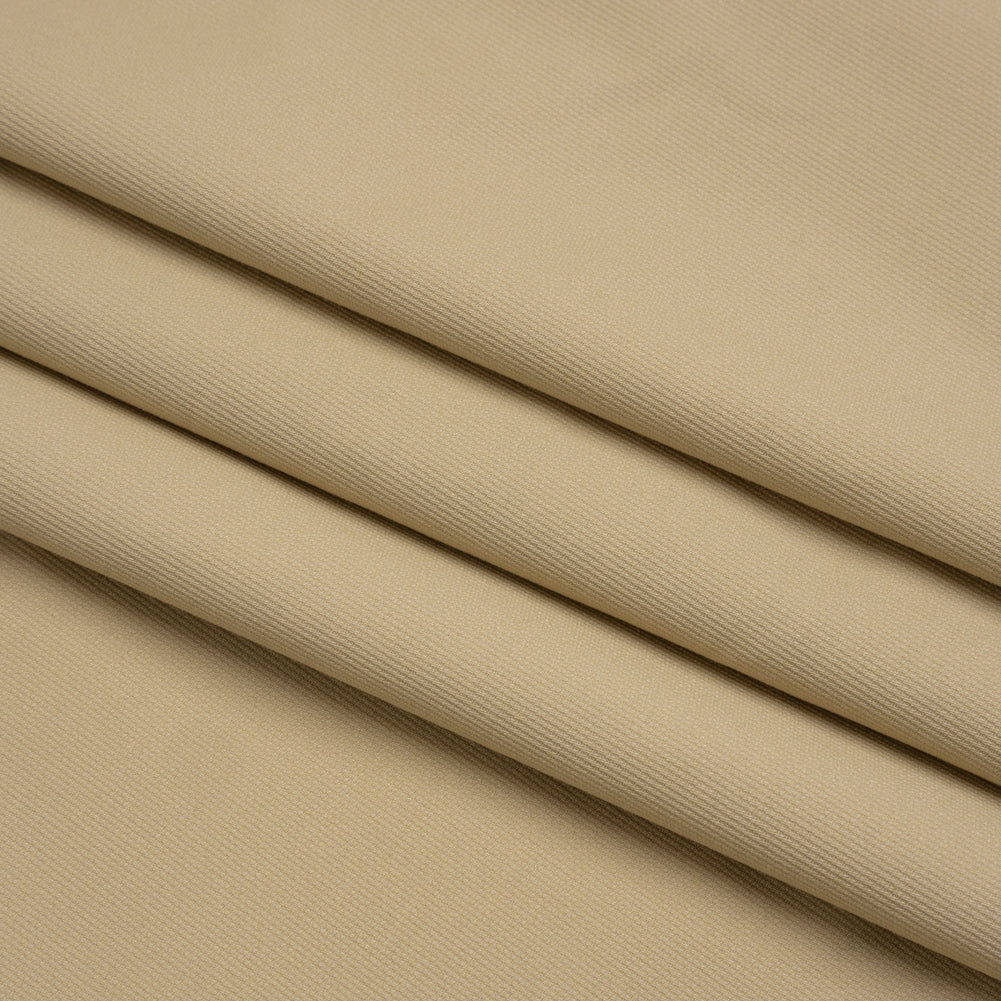 Vertical Ribs Creped Stretch Cotton Dobby - Beige