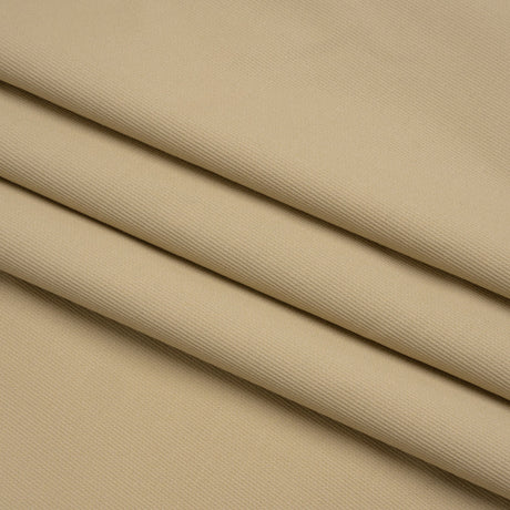 Vertical Ribs Creped Stretch Cotton Dobby - Beige