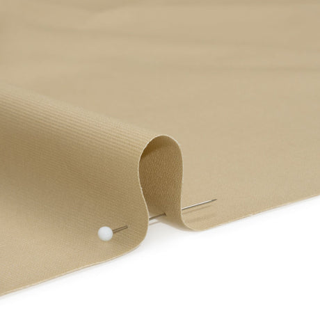 Vertical Ribs Creped Stretch Cotton Dobby - Beige