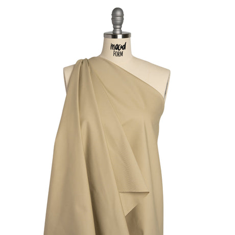 Vertical Ribs Creped Stretch Cotton Dobby - Beige