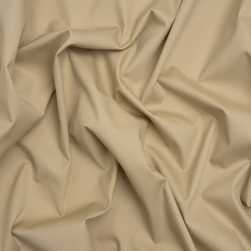 Vertical Ribs Creped Stretch Cotton Dobby - Beige