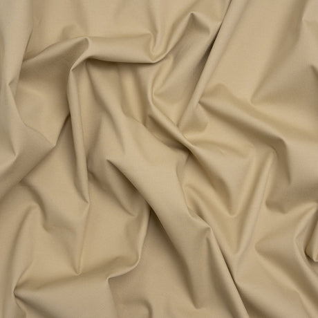 Vertical Ribs Creped Stretch Cotton Dobby - Beige