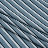 Stretch Polyester Woven - Powder Blue and Gray Shadow Stripes