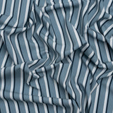 Stretch Polyester Woven - Powder Blue and Gray Shadow Stripes