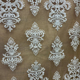 Beaded Corded Bridal Lace Dark Ivory