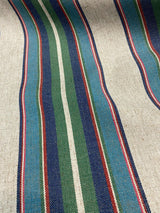 PK Lifestyle Yucatan Stripe Linen Fabric - Cancun Green Blue Stripe, 54" Width (1 Yard)