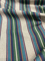 PK Lifestyle Yucatan Stripe Linen Fabric - Cancun Green Blue Stripe, 54" Width (1 Yard)