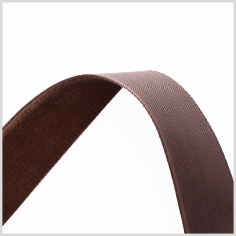 0.875" Brown Nylon Velvet Ribbon
