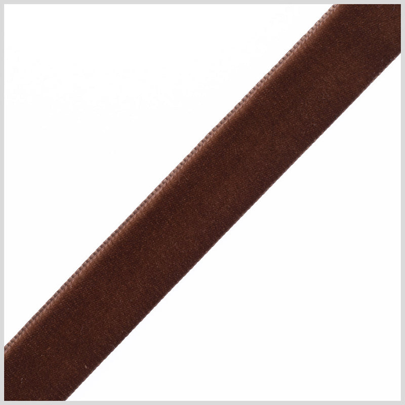 0.875" Brown Nylon Velvet Ribbon