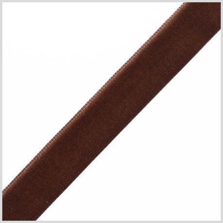 0.875" Brown Nylon Velvet Ribbon