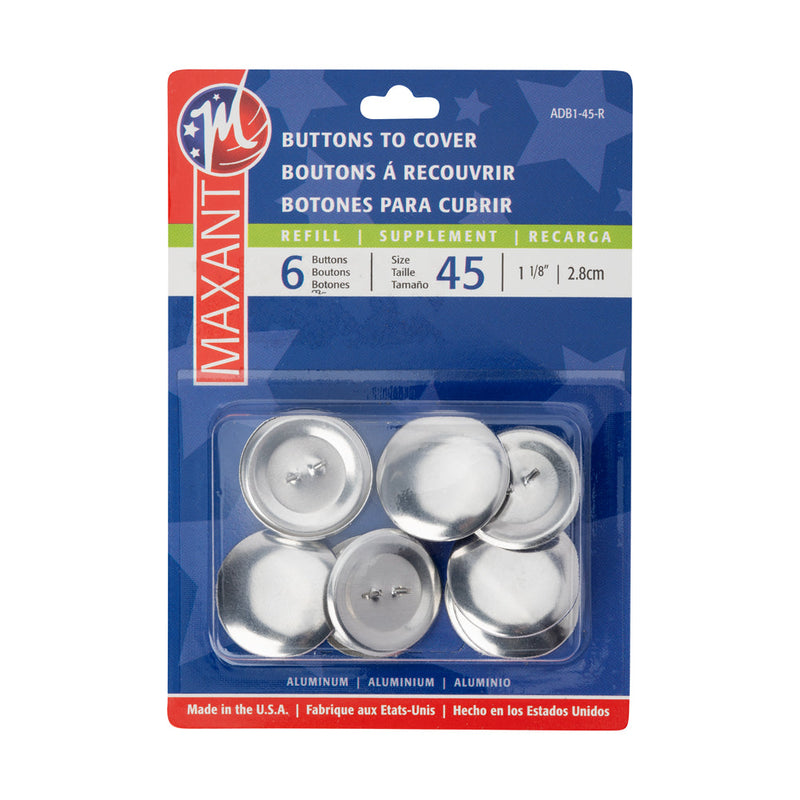 Maxant Covered Button Refills Size 45 - 6ct