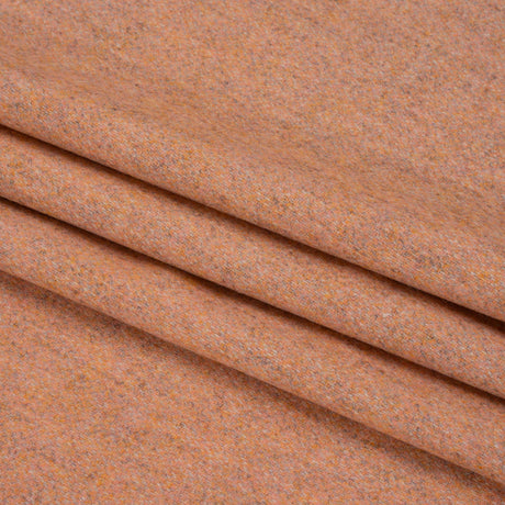 Italian Heathered Peach Brushed Wool Blend Woven