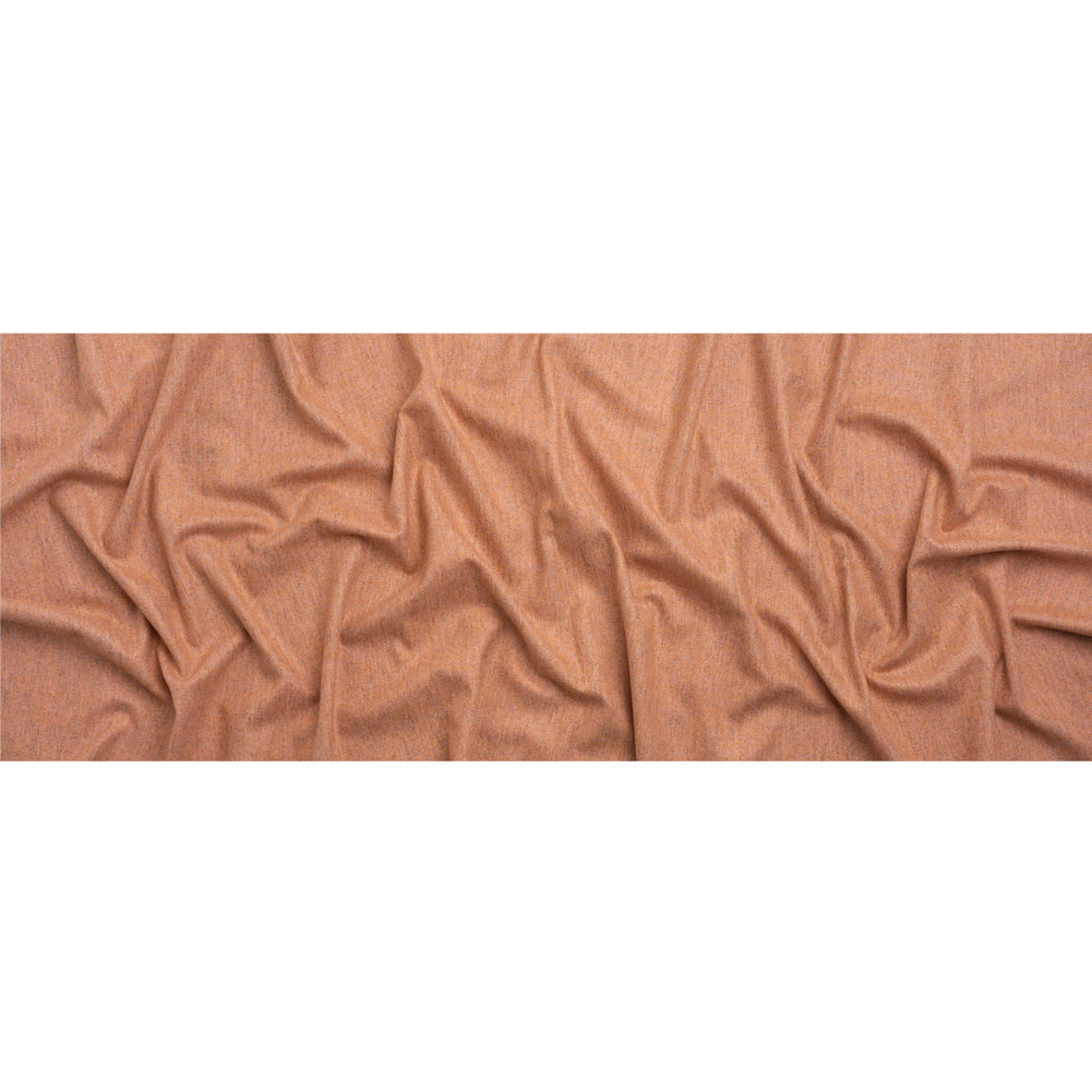 Italian Heathered Peach Brushed Wool Blend Woven