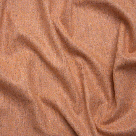 Italian Heathered Peach Brushed Wool Blend Woven