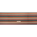 Italian Tan, Green and Red Barcode Stripes Brushed Wool Blend Twill