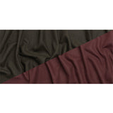 Italian Maroon and Brown Wool Blend Double Cloth Twill