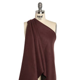 Italian Maroon and Brown Wool Blend Double Cloth Twill
