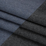 Italian Blue and Gray Brushed Wool and Polyester Double Cloth Coating