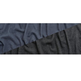 Italian Blue and Gray Brushed Wool and Polyester Double Cloth Coating