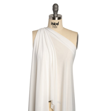Famous Australian Designer White Stretch Polyester Jersey