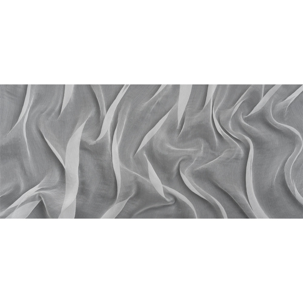 Famous Australian Designer White Crinkled Silk Chiffon