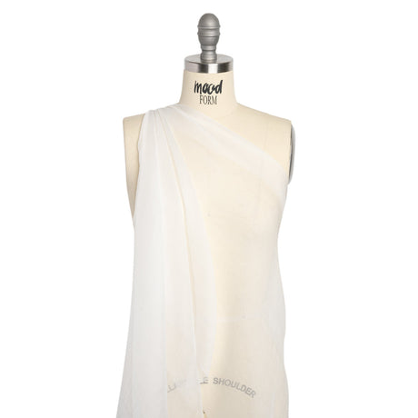 Famous Australian Designer White Crinkled Silk Chiffon