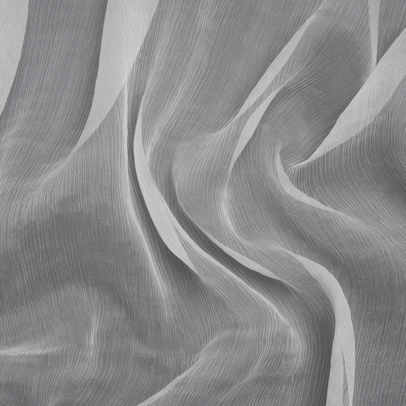 Famous Australian Designer White Crinkled Silk Chiffon