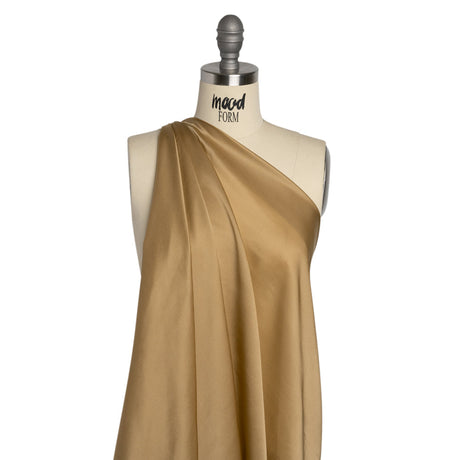 Famous Australian Designer Gold Satin Faced Silk Chiffon