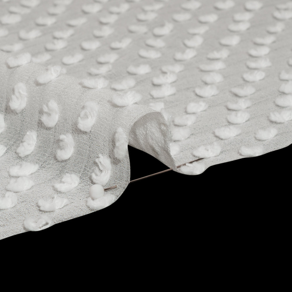 Famous Australian Designer Off White Silk Swiss Dot
