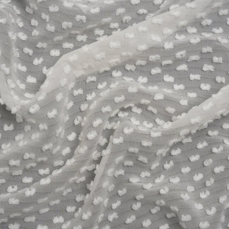 Famous Australian Designer Off White Silk Swiss Dot