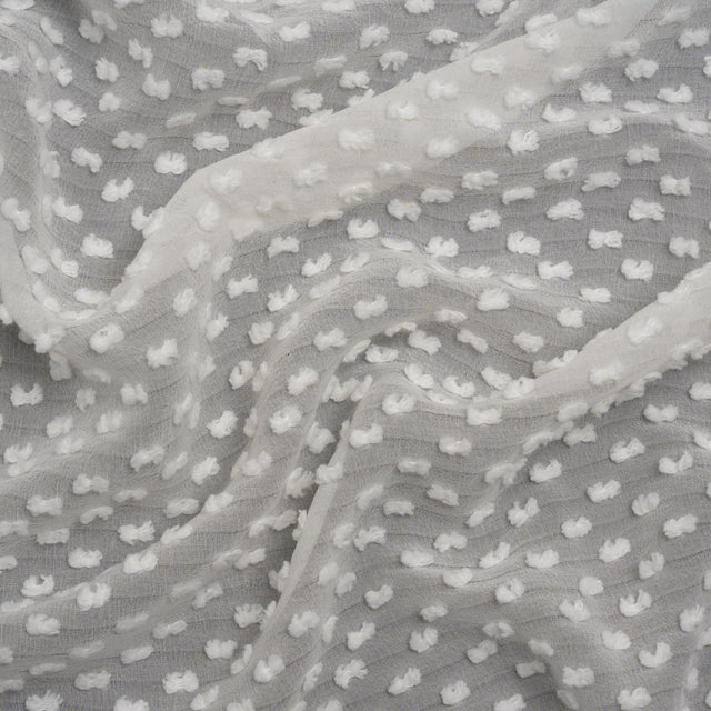 Famous Australian Designer Off White Silk Swiss Dot