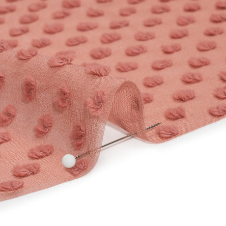 Famous Australian Designer Rose Silk Swiss Dot Georgette