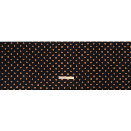 Famous Australian Designer Black and Gold Polka Dot Silk Crepe de Chine