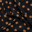 Famous Australian Designer Black and Gold Polka Dot Silk Crepe de Chine