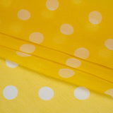 Famous Australian Designer Yellow and White Polka Dot Crinkled Silk Chiffon
