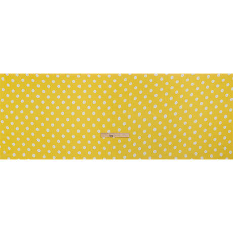 Famous Australian Designer Yellow and White Polka Dot Crinkled Silk Chiffon
