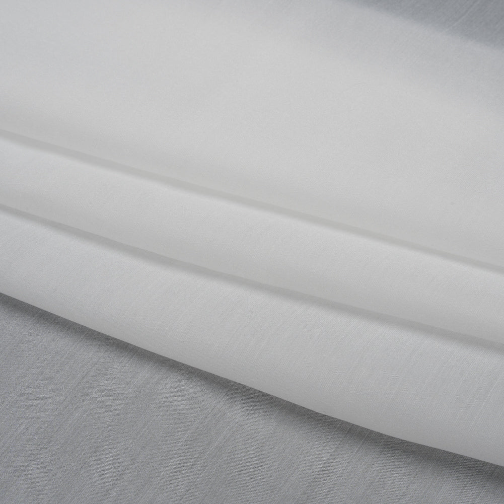 Famous Australian Designer White Shimmering Crisp Polyester Woven