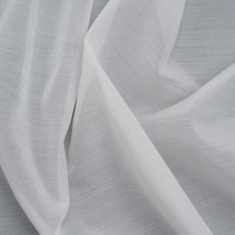 Famous Australian Designer White Shimmering Crisp Polyester Woven