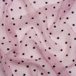 Famous Australian Designer Lilac and Black Embroidered Polka Dots Crinkled Silk Georgette