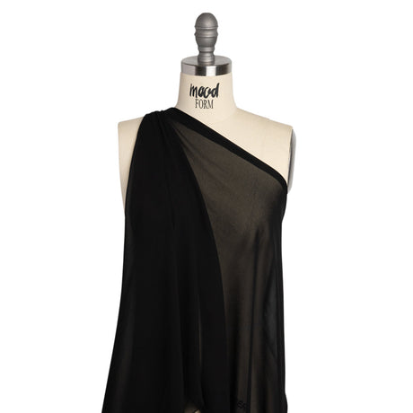 Famous Australian Designer Black Viscose Georgette