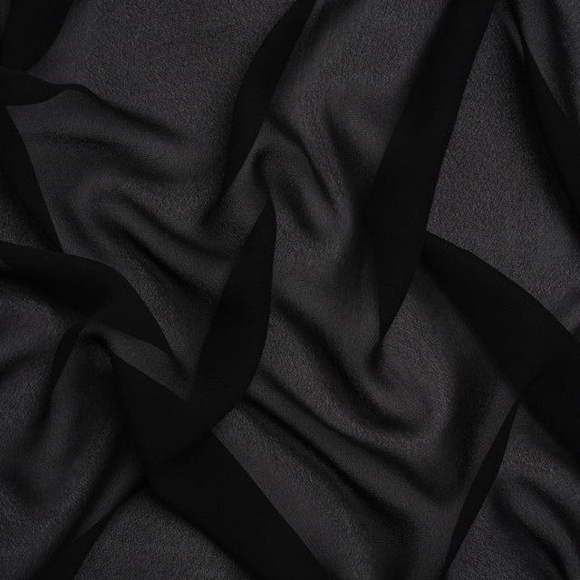Famous Australian Designer Black Viscose Georgette