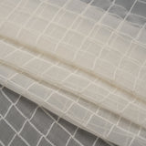 Famous Australian Designer Cream Pintuck Grid Silk Georgette