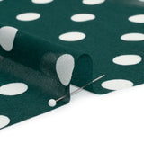 Famous Australian Designer Teal and White Polka Dot Nylon Georgette