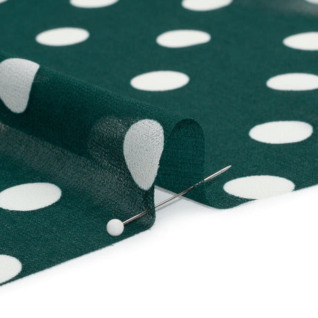 Famous Australian Designer Teal and White Polka Dot Nylon Georgette