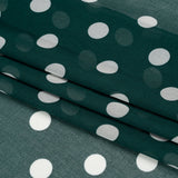 Famous Australian Designer Teal and White Polka Dot Nylon Georgette