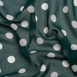 Famous Australian Designer Teal and White Polka Dot Nylon Georgette