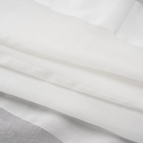 Famous Australian Designer White Burnout Awning Stripes Cotton and Silk Voile